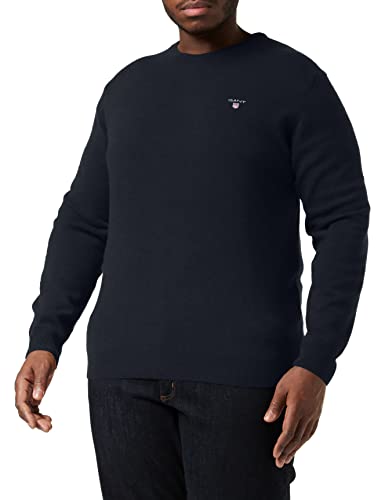 GANT Herren Classic Cotton C-Neck Pullover, Evening Blue, M von GANT