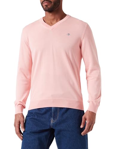 GANT Herren Classic Cotton V-Neck Pullover, BUBBELGUM PINK, XXXL von GANT