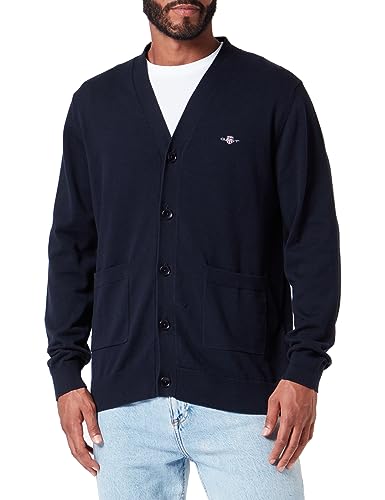 GANT Herren Classic Cotton V-cardigan KLASSISCHE BAUMWOLLSTRICKJACKE MIT V-AUSSCHNITT, Abendblau, XXL EU GANT Herren Classic Cotton V-cardigan KLASSISCHE BAUMWOLLSTRICKJACKE MIT V-AUSSCHNITT, Abendblau, XXL EU von GANT