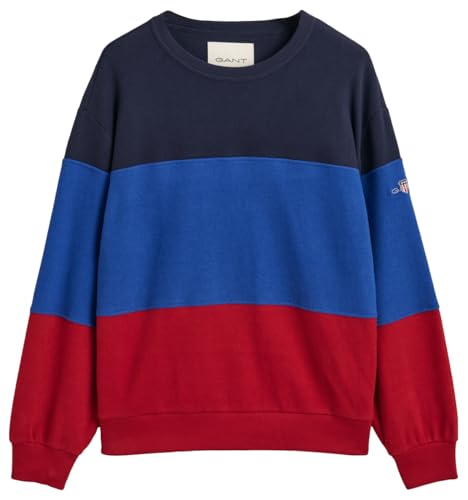 GANT Herren Colorblock C-Neck Sweatshirt, Shadow Rose, XXL von GANT
