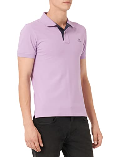 GANT Herren Contrast Collar Pique SS Rugger Polohemd, Orchid Lilac, S von GANT
