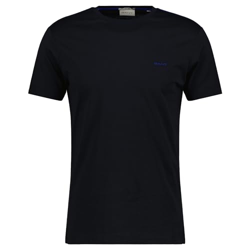GANT Herren Contrast Logo SS T-Shirt, Black, Large von GANT