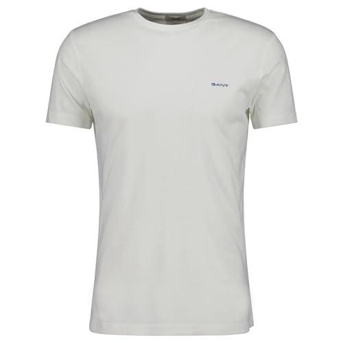 GANT Herren Contrast Logo SS T-Shirt, Eggshell, XL von GANT
