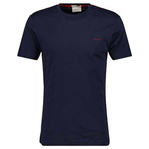 GANT Herren Contrast Logo SS T-Shirt, Evening Blue, 56 von GANT