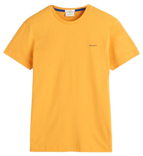 GANT Herren Contrast Logo SS T-Shirt, Medal Yellow, XL von GANT