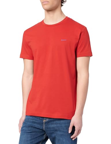 GANT Herren Contrast Logo SS T-Shirt, Ruby RED, M von GANT