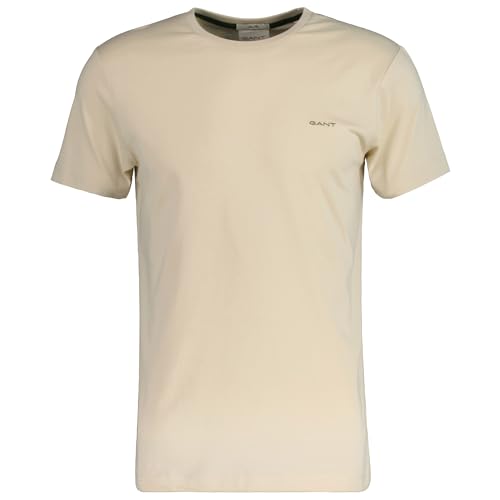 GANT Herren Contrast Logo SS T-Shirt, Silky BEIGE, 58 von GANT