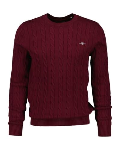 GANT Herren Cotton Cable C-Neck Pullover, Ruby RED, Small von GANT