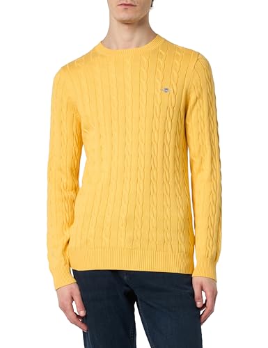 GANT Herren Cotton Cable C-Neck Pullover, Smooth Yellow, XX-Large von GANT