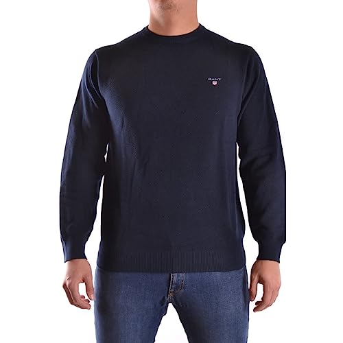 GANT Herren Cotton Pique C-Neck Pullover, Evening Blue, Standard von GANT