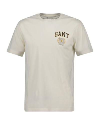 GANT Herren Crest Graphic Tshirt T-Shirt, Cream, L von GANT