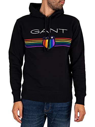 GANT Herren D.1 Pride Sweat Hoodie Kapuzenpullover, Black, 3XL von GANT
