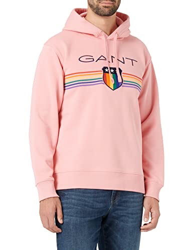 GANT Herren D.1 Pride Sweat Hoodie Kapuzenpullover, Geranium PINK, L von GANT