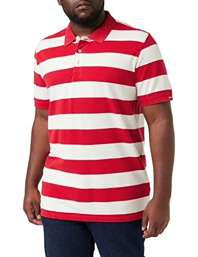 GANT Herren D.1 Printed Barstripe Pique Rugger Polohemd, Ruby RED, XL von GANT