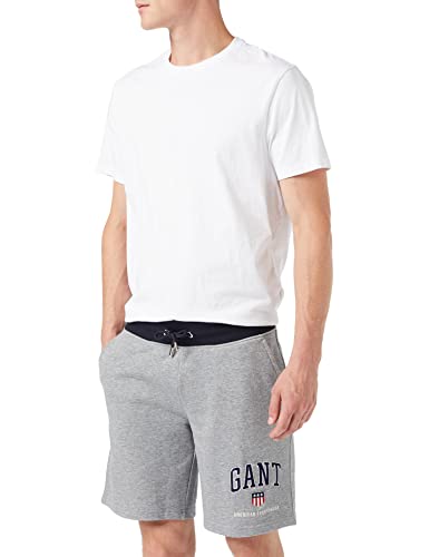 GANT Herren D.2 Retro Shield Sweat Shorts, Grey Melange, M von GANT