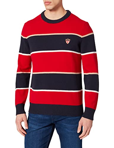 GANT Herren D1 Banner Shield Striped C Pullover, Ruby RED, L von GANT