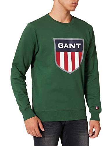 GANT Herren D1 Retro Shield C-Neck Sweat Sweatshirt, Forest Green, XL von GANT