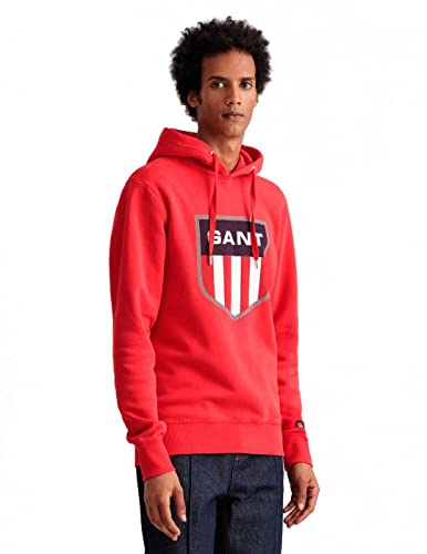 GANT Herren D1 Retro Shield Sweat Hoodie Kapuzenpullover, Bright RED, XL von GANT