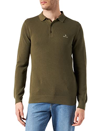 GANT Herren D1. Cotton Pique Polo Sweatshirt, Racing Green, M von GANT