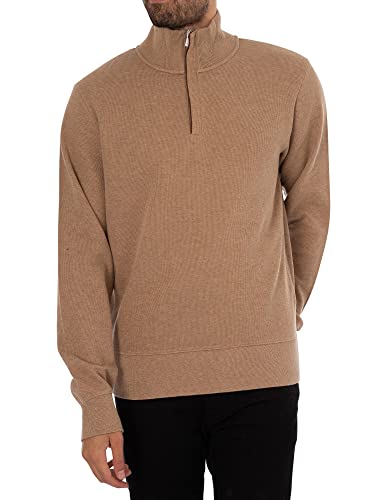 GANT Herren D1. Sacker Rib Half Zip Pullover, Khaki Mel, 3XL von GANT