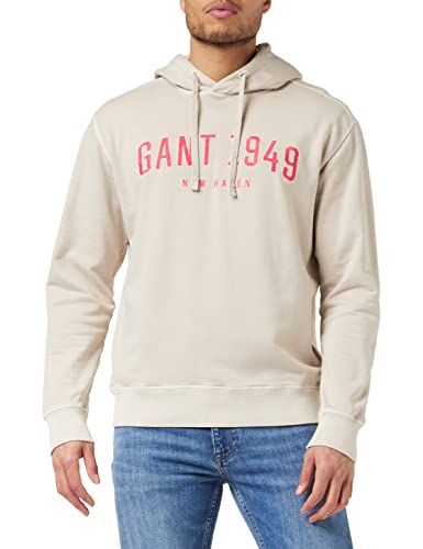 GANT Herren D2 1949 Sweat Hoodie Kapuzenpullover, Putty, S von GANT