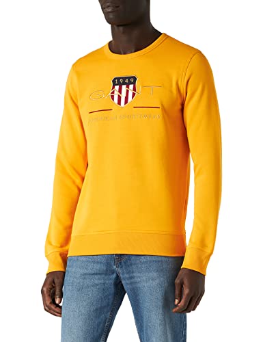 GANT Herren D2. Archive Shield C-Neck Pullover, Medal Yellow, L von GANT