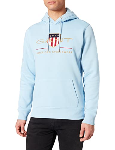 GANT Herren D2. Archive Shield Hoodie Kapuzenpullover, Capri Blue, XL von GANT