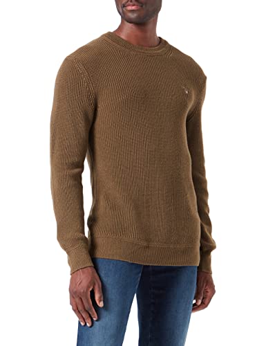 GANT Herren D2. Cotton Wool Rib C-Neck Pullover, Army Green, XXL von GANT