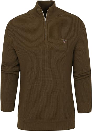 GANT Herren D2. Cotton Wool Rib Half Zip Pullover, Army Green, L von GANT