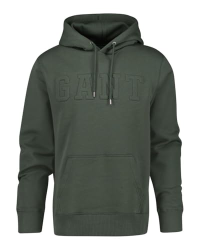 GANT Herren Embossed Sweat Hoodie Kapuzenpullover, Evening Blue, M von GANT