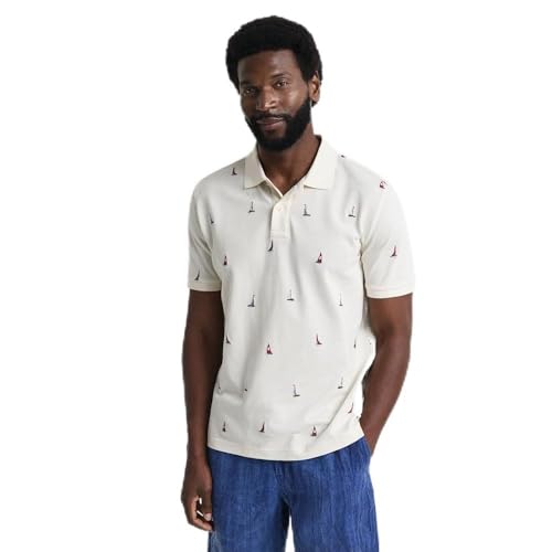 GANT Herren Embroidered Graphic Polo Polohemd, Cream, XXL von GANT