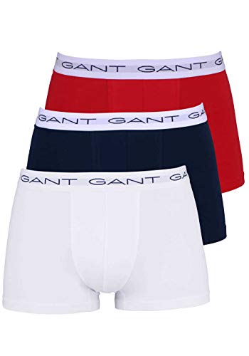 GANT Herren Essential 3-Pack Trunk CTN STR Unterhemd, Mehrfarbig (Multicolor 105), Small von GANT