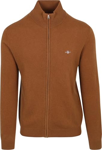 GANT Herren Extrafine Lambswool Zip Cardigan Strickjacke, Cacao, X-Large GANT Herren Extrafine Lambswool Zip Cardigan Strickjacke, Cacao, X-Large von GANT