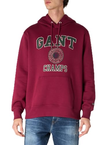 GANT Herren Front Graphic Sweat Hoodie Kapuzenpullover, Rich Wine, XXL von GANT