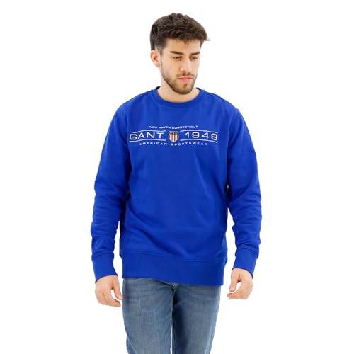 GANT Herren Graphic C-Neck Sweat Sweatshirt, Lapis Blue, XXXXL von GANT