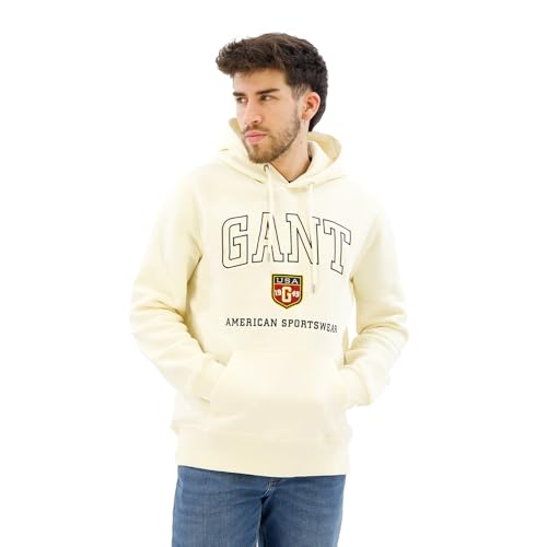 GANT Herren Graphic Hoodie Kapuzenpullover, Cream, XXXXL GANT Herren Graphic Hoodie Kapuzenpullover, Cream, XXXXL von GANT