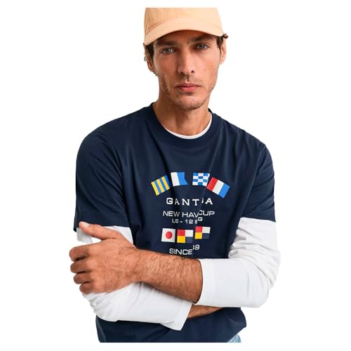 GANT Herren Graphic SS T-Shirt, Evening Blue, S GANT Herren Graphic SS T-Shirt, Evening Blue, S von GANT