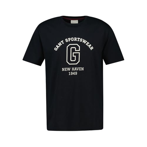 GANT Herren Graphic SS Tshirt T-Shirt, Black, S von GANT