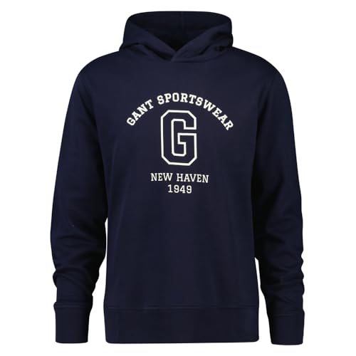GANT Herren Graphic Sweat Hoodie Kapuzenpullover, Evening Blue, S von GANT