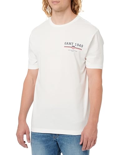 GANT Herren Graphic T-Shirt, Eggshell, XXL EU von GANT