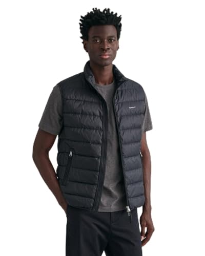 GANT Herren Light DOWN Vest Weste, Black, XXL von GANT