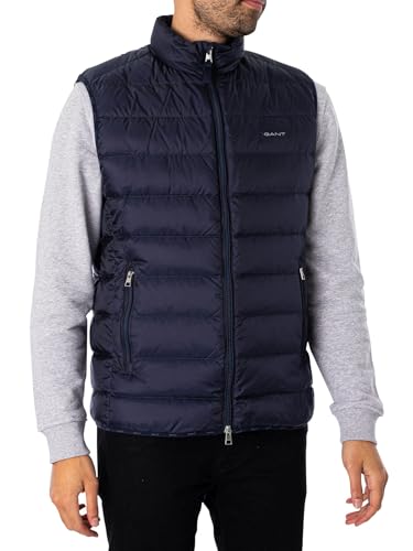 GANT Herren Light Down Gilet Weste, EVENING BLUE, XXL EU von GANT