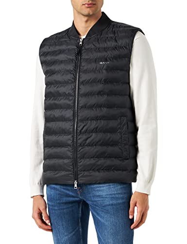 GANT Herren Light Padded Bomber Gilet Jacke, Black, M von GANT