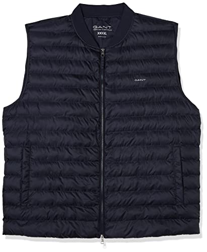 GANT Herren Light Padded Bomber Gilet Jacke, Evening Blue, 3XL von GANT