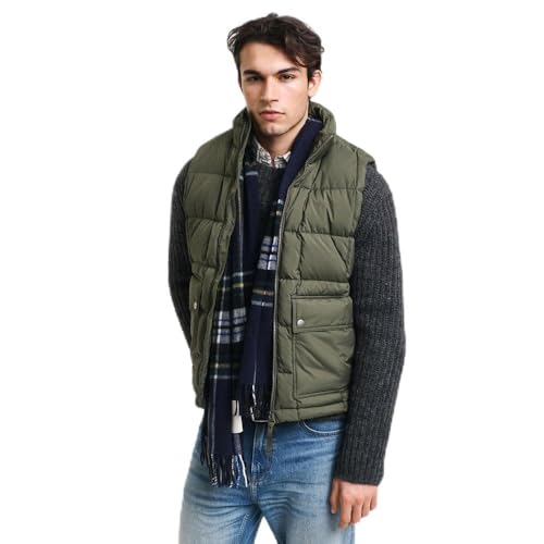 GANT Herren MID DOWN Vest Weste, Dark Earthy Green, S von GANT