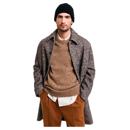 GANT Herren NEPS Wool C-Neck Pullover, LT Brown Melange, Large von GANT