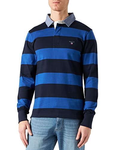 GANT Herren ORIGINAL Barstripe Heavy Rugger Polohemd, Day Blue, M von GANT