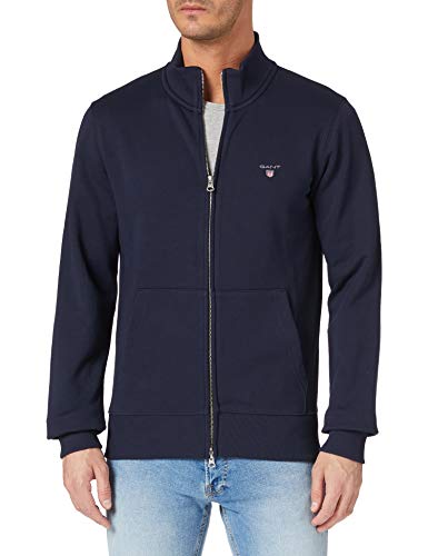 GANT Herren Full Zip Cardigan ORIGINAL Strickjacke MIT REIßVERSCHLUSS, Evening Blue, S von GANT