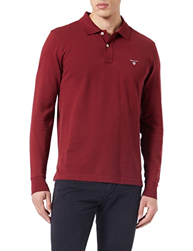 GANT Herren ORIGINAL Pique LS Rugger Polohemd, PLUMPED RED, S von GANT