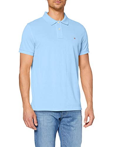 GANT Herren ORIGINAL Pique SS Rugger Polohemd, Capri Blue, XS von GANT